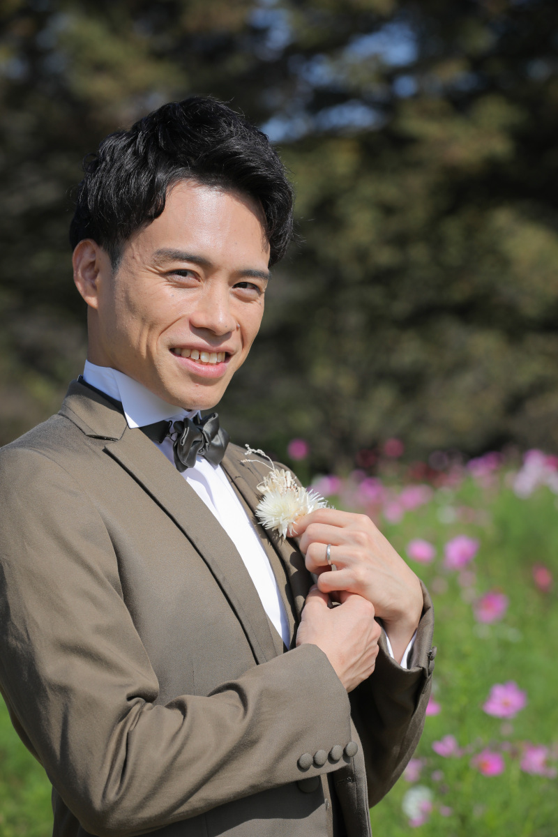ご新郎様のソロショット。