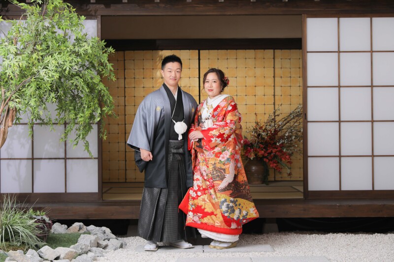 お庭で全身ショット