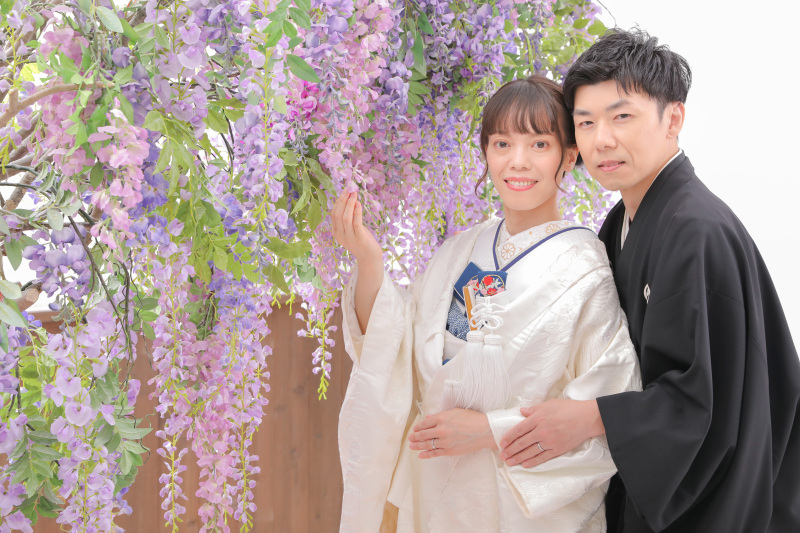 白無垢×藤の花。