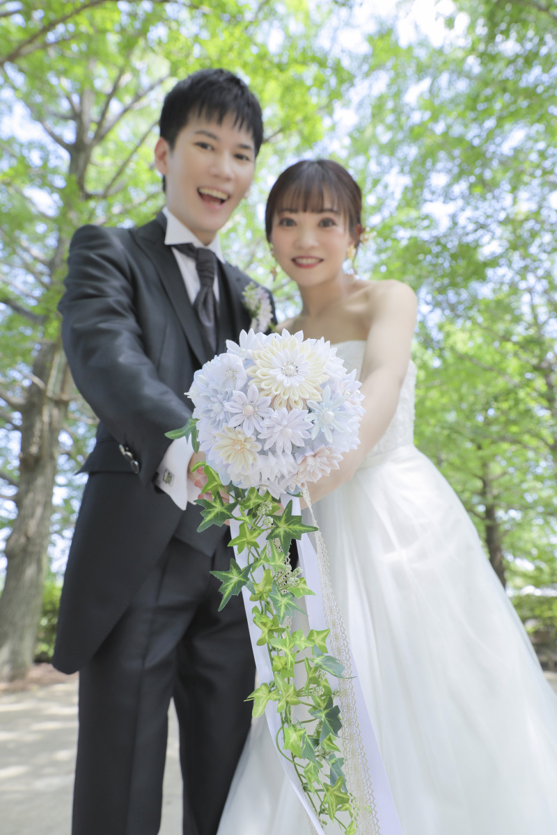 手作りのブーケ。