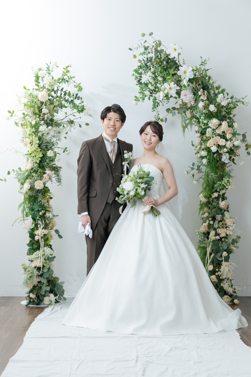 布を使って、バージンロード風に