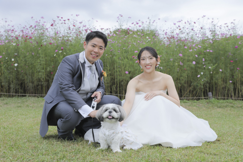 コスモス畑でもハイチーズ！