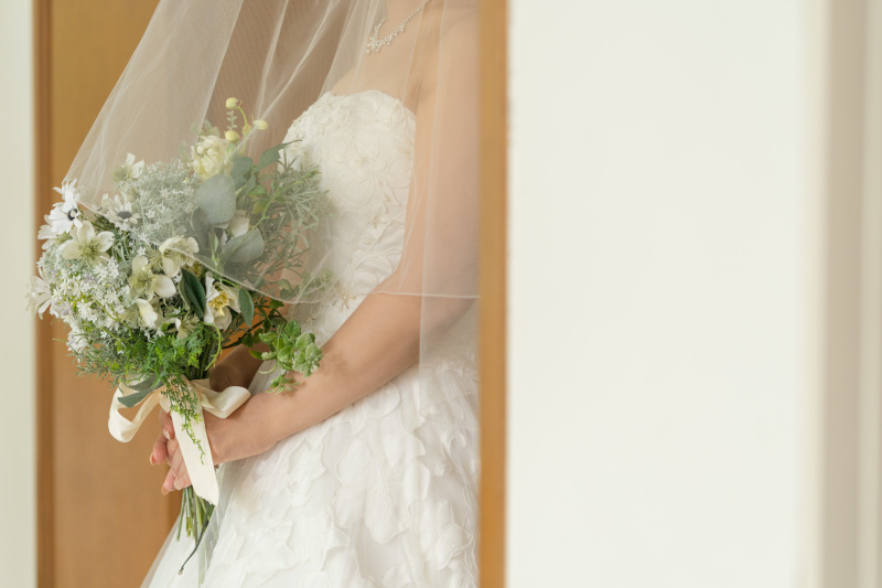 ブーケにフォーカスして