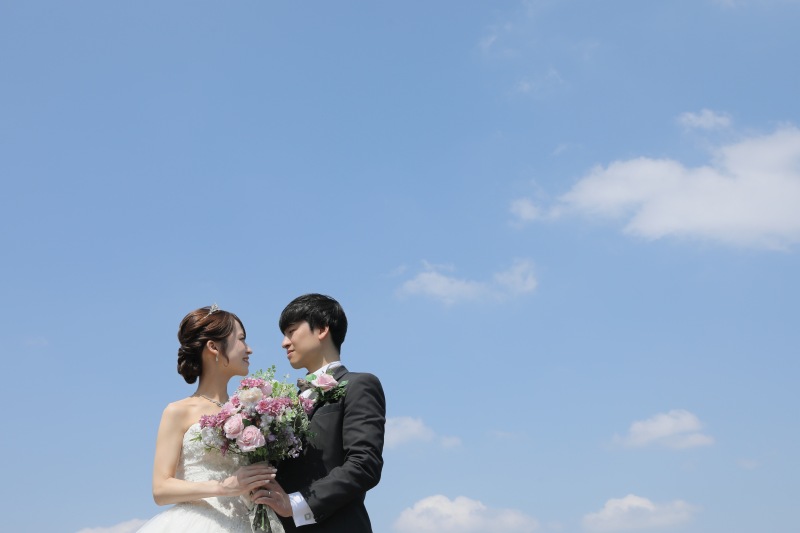 青空とブーケで