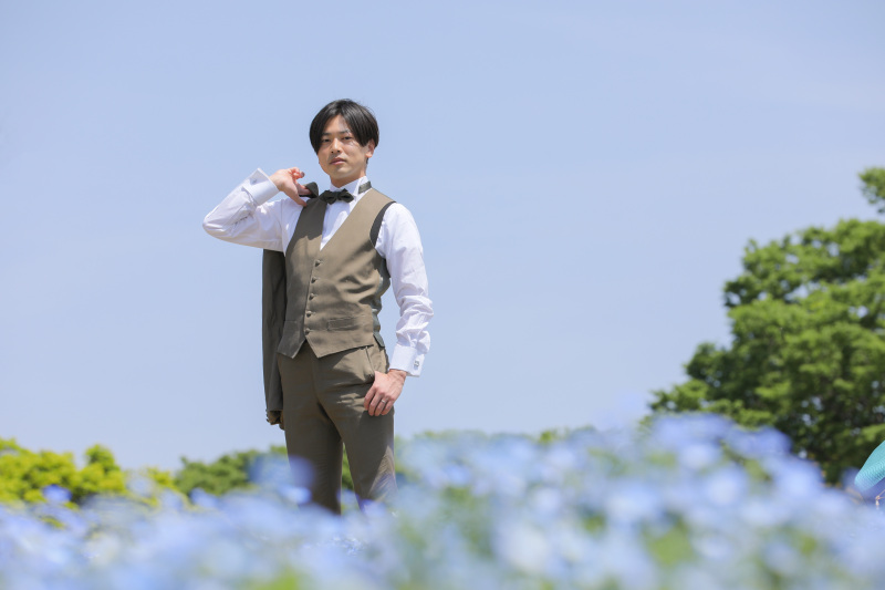 ご新郎様のソロショット。