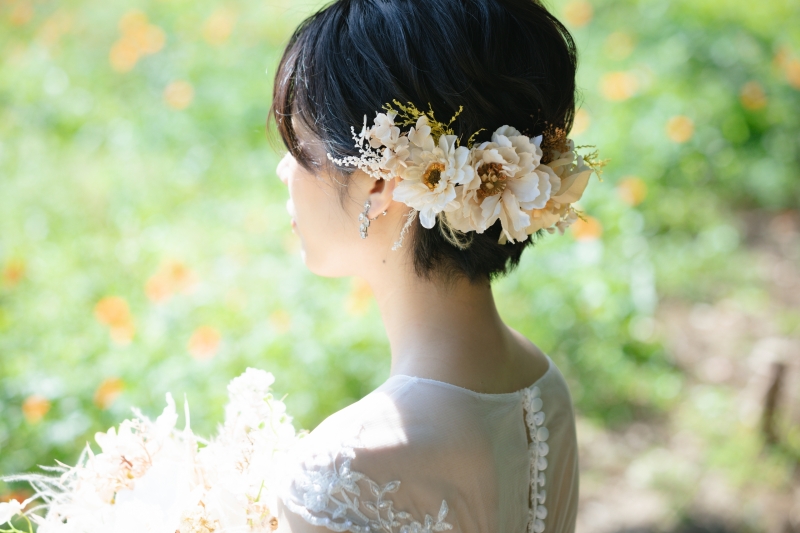 髪型のショットも