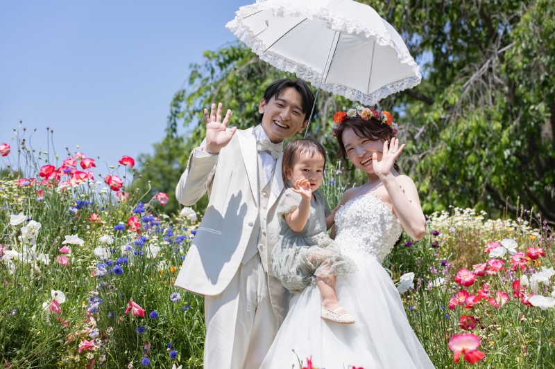 花畑で