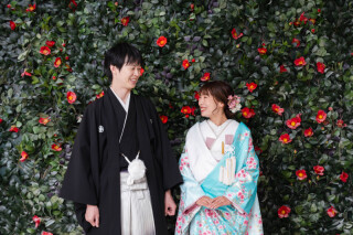 笑顔あふれる屋内庭園撮影