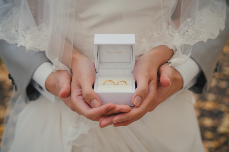 指輪を持って