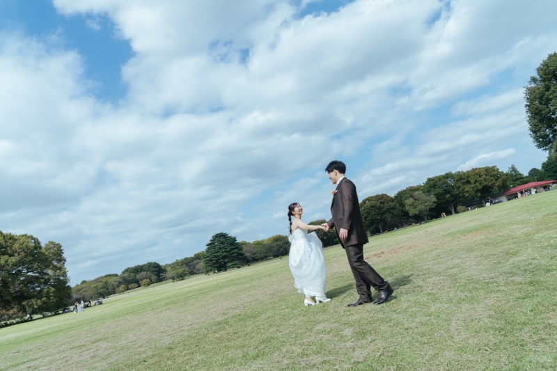 原っぱで楽しく