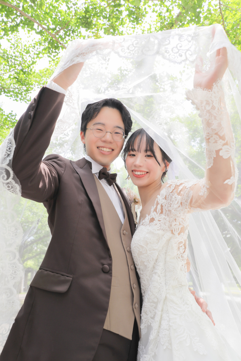 ベールからハイチーズ。