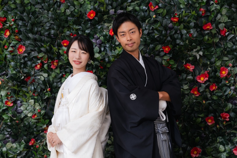 屋内庭園スタジオで和装撮影