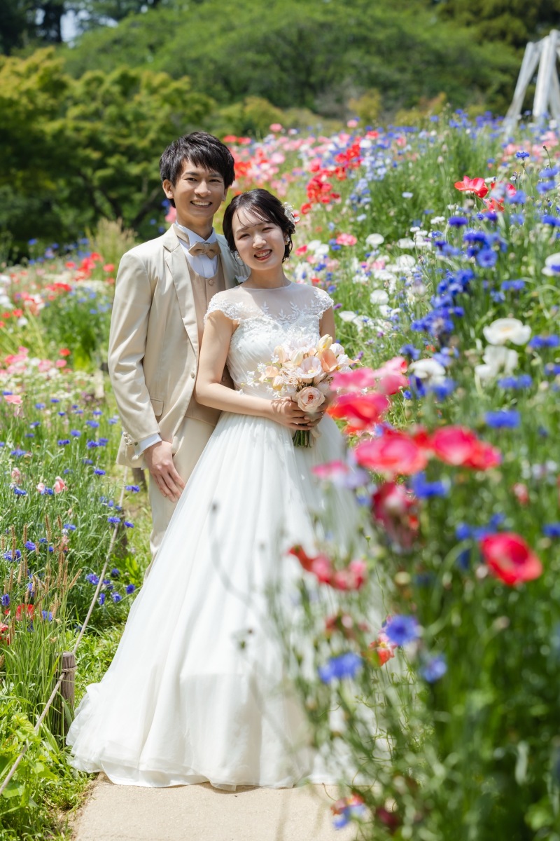 お花に負けない笑顔