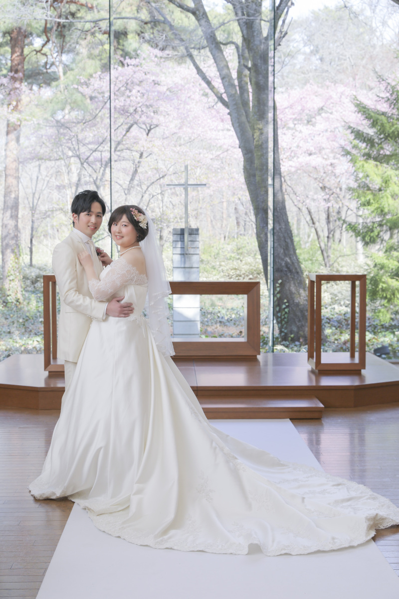 チャペル内で。