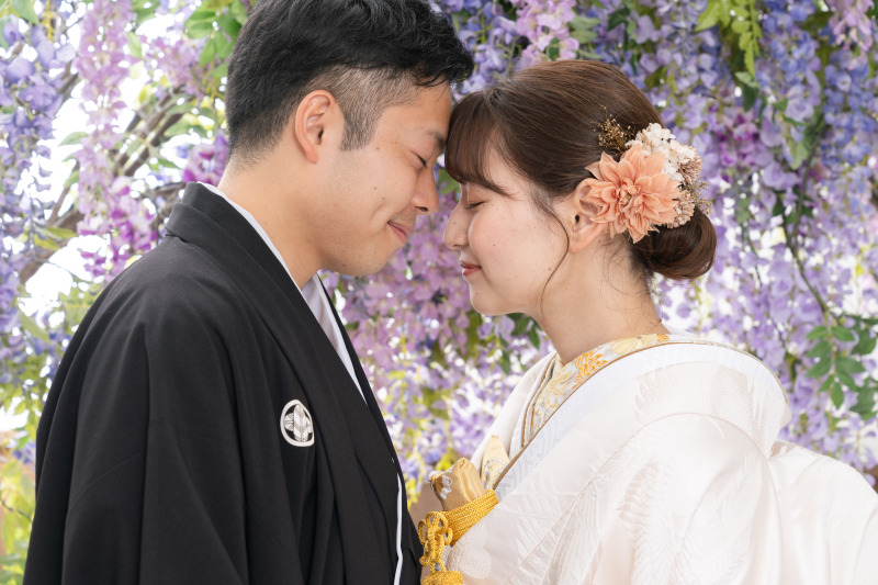 おでこをくっつけて