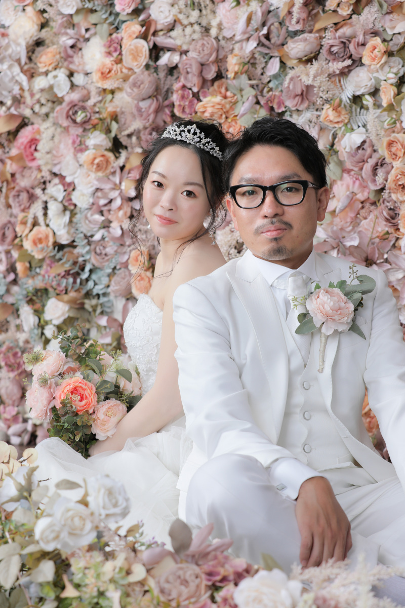 ピンクのお花に囲まれて。