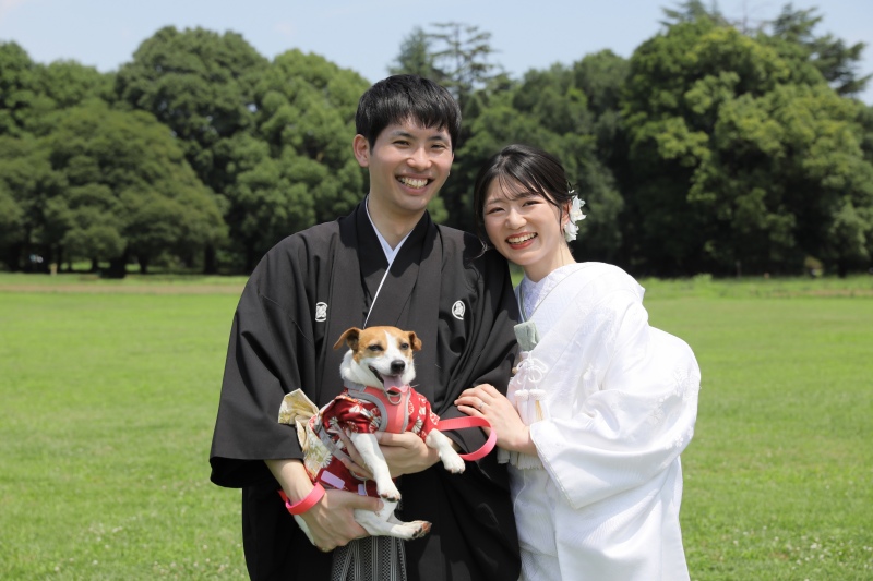愛犬と和装ロケーション