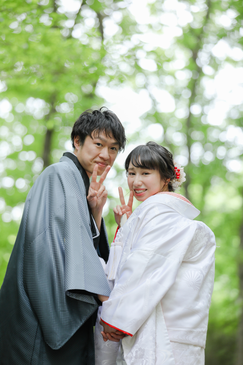 振り返ってピース