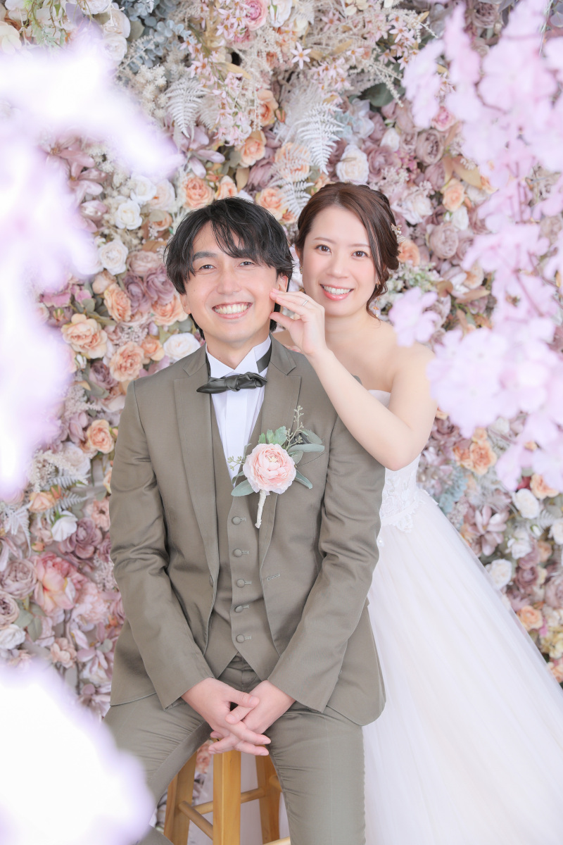 桜とフラワーウォールでお花盛り沢山