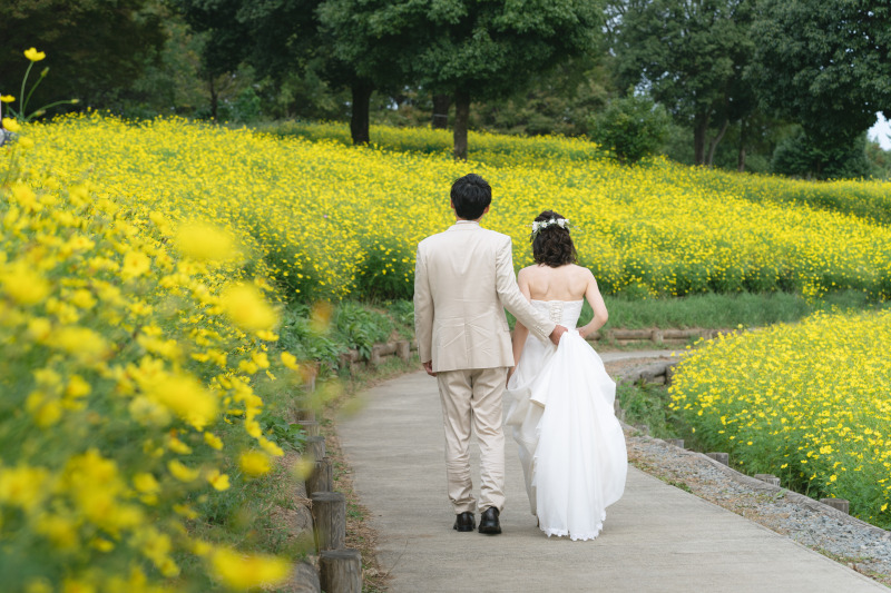 お二人の後ろ姿