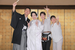 屋内庭園で2着撮影！