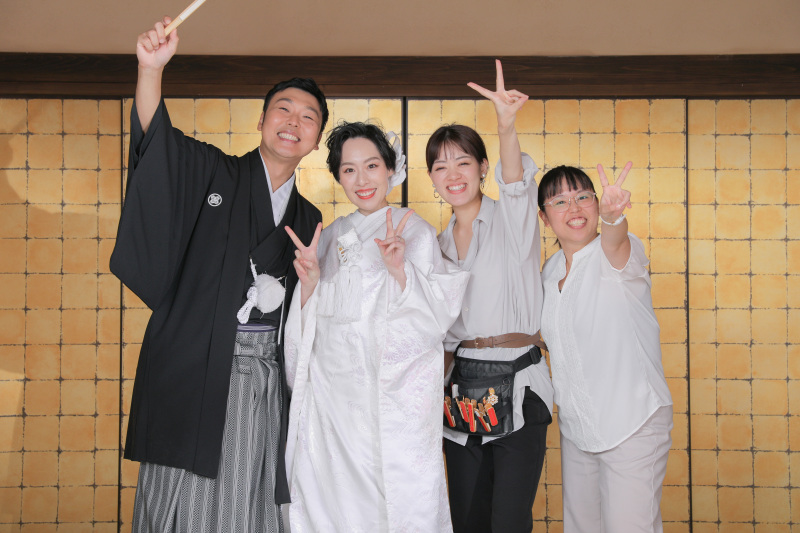 屋内庭園で2着撮影!