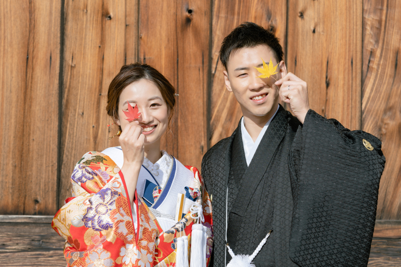 落ち葉を使って