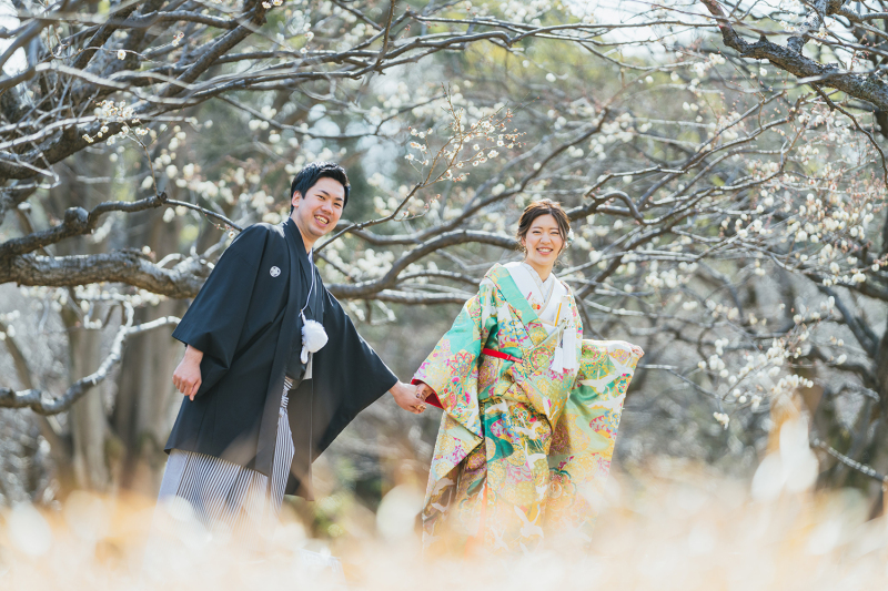 新婦さんが引っ張って