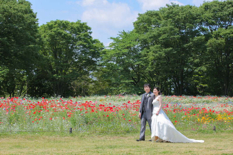 お花バックでお散歩！