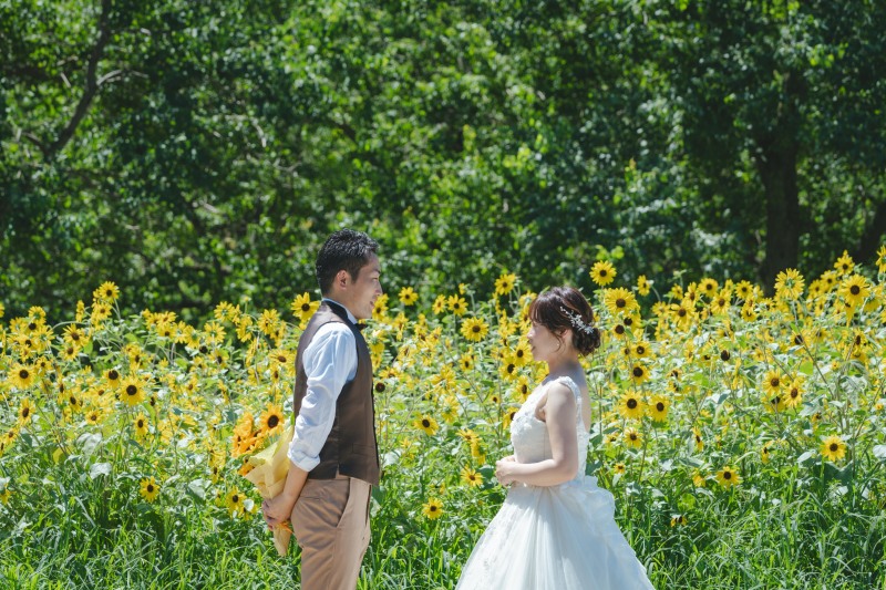 お持ち込みのブーケも使って