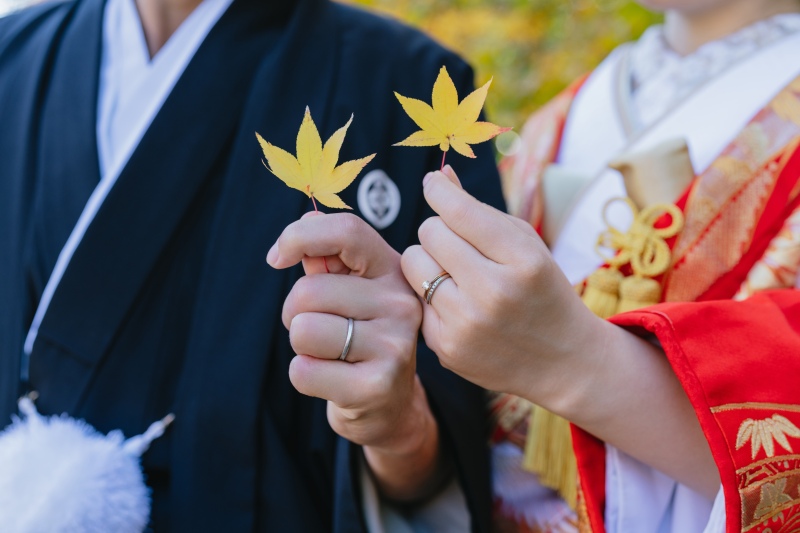 落ち葉を使って