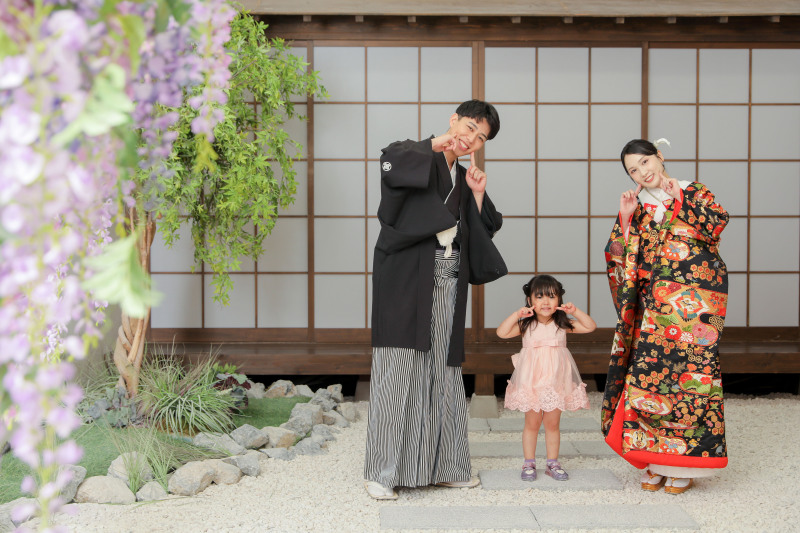 親子3人の仲良しショット