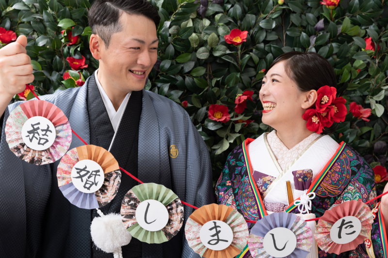 椿とお二人の笑顔