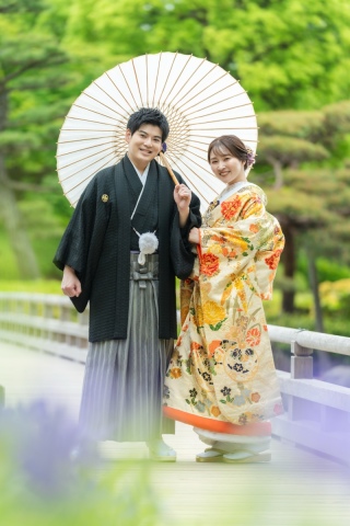 曇りの日の日本庭園＆ポピー撮影