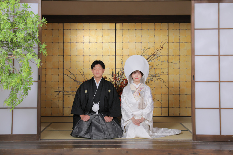 和装の結びショット。