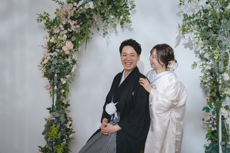 ご新婦様が後ろから！