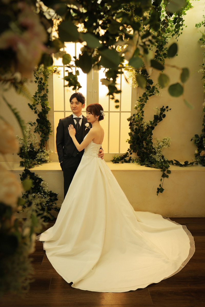 夕日に照らされて