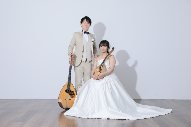 マンドリンと一緒に撮影!