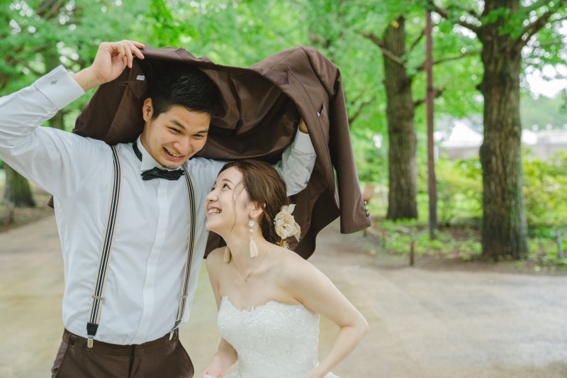 雨の中ショット