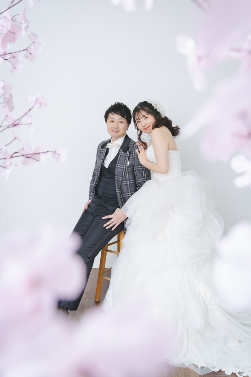 洋装も桜と一緒に!