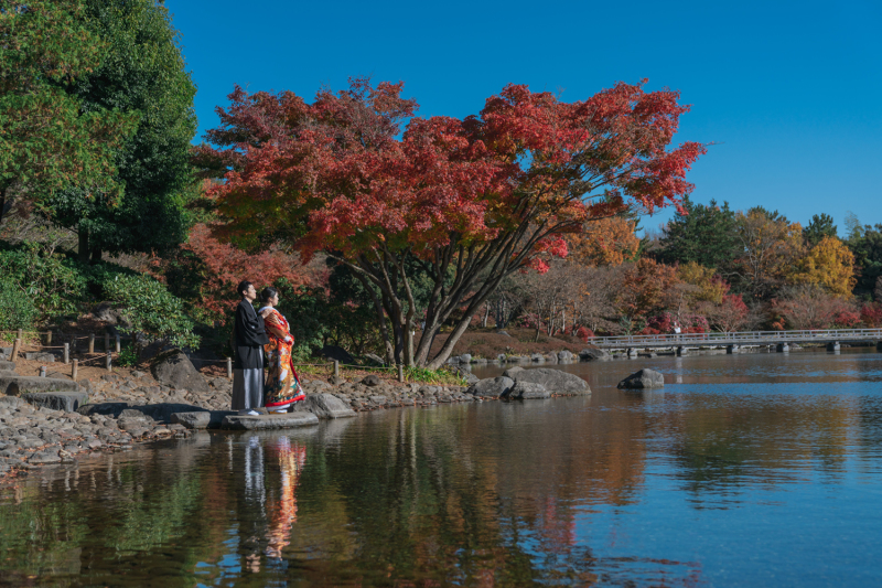水辺×紅葉