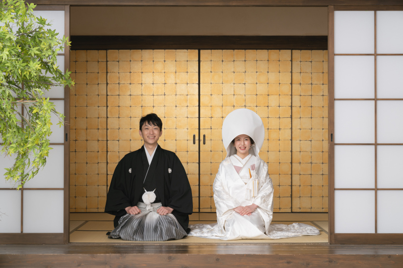 綿帽子をかぶって