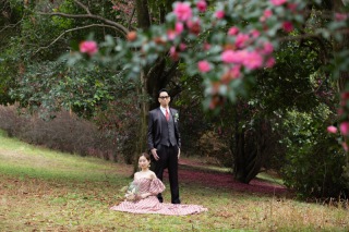 冬の昭和記念公園洋装ロケーション