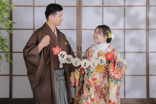 挙式に飾る前撮り写真。