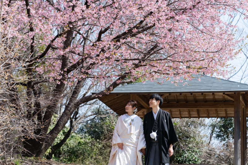 春のお花と一緒に