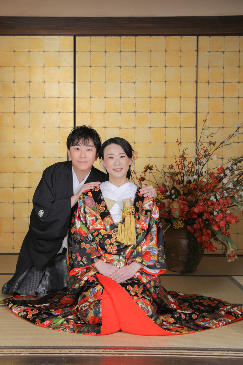 和装の結びショット。