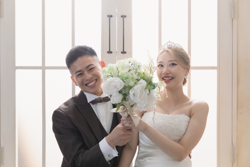 顔出しショット