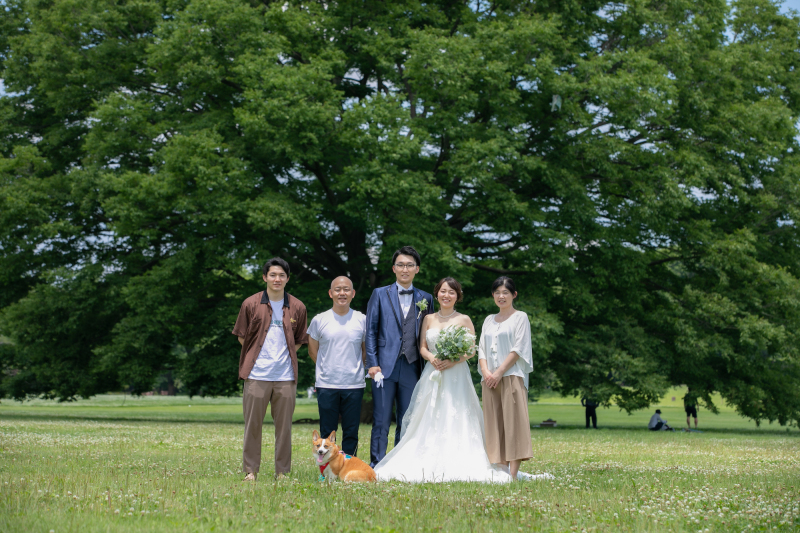 ロケーション撮影で家族写真を