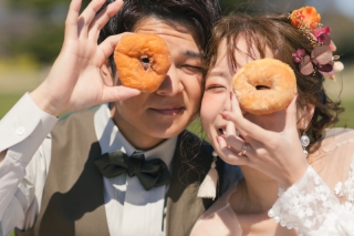 大きなドーナツ♡ちらっと目を見せて♫