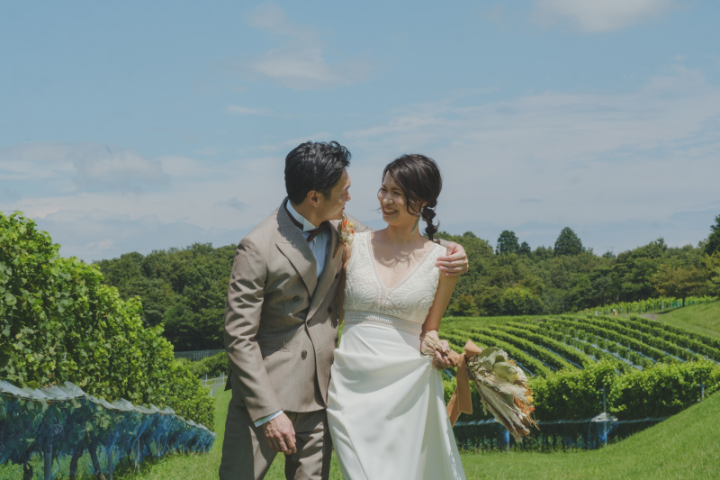 オシャレな衣装と素敵なロケーションで結婚式の前撮りを